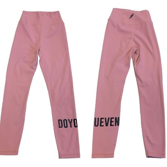 doyoueven pink logo leggings Sz XS NWOT - Picture 3 of 10